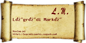 Légrádi Markó névjegykártya